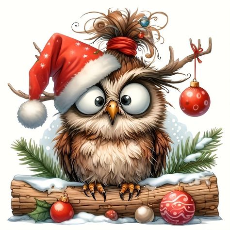 Faster shipping. Better service Owl Clipart, Whimsical Owl, Owl Illustration, Illustration Noel, Christmas Owls, Christmas Illustration, Cute Owl, Holiday Projects, Holiday Lights