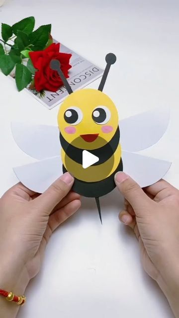 Gifts Dash on Instagram: "Dive into the world of paper crafting with our delightful project: a creative paper craft bee! Using yellow and black construction paper or cardstock, cut out the shapes needed to assemble your adorable bee. Craft the body, wings, antennae, and stripes, then assemble them together using glue or tape. Add googly eyes for a whimsical touch and draw a sweet smile to complete the bee's charming face. Whether you're looking to decorate a greeting card, create a cute addition to a scrapbook, or simply enjoy a fun crafting activity, this paper craft bee is sure to bring joy and cheer to your day. Let your imagination take flight as you create your very own buzzing bee masterpiece! #CraftingIdeas #PaperCrafts #BeeCraft #DIYDecor #CreativeFun" Yellow Day Activities Craft Ideas, How To Make A Bee, Bee Day Activities, Yellow Day Activities Preschool, Bumble Bee Craft, Bee Craft, Bee Crafts For Kids, Bee Activities, Black Construction Paper