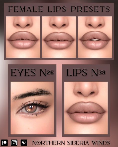 Northern Siberia Winds, Female Lips, Sims 4 Piercings, Sims 4 Cc Eyes, Die Sims 4, Sims 4 Traits, The Sims 4 Skin, Makeup Cc, Play Sims 4