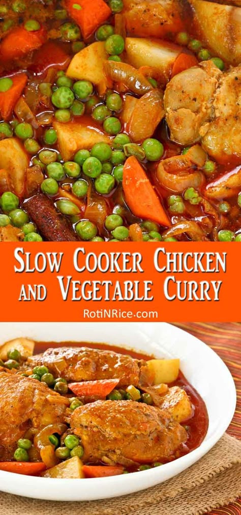 Chicken And Vegetable Curry, Chicken Vegetable Curry, Vegetable Slow Cooker, Curry Stew, Veg Curry, Curry Dishes, Vegetable Curry, Crock Pot Cooking, Chicken Curry