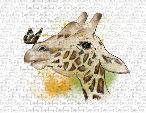 Giraffe Print Tattoo, Giraffe Memorial Tattoo, Zebra And Giraffe Tattoo, Giraffe With Butterfly Tattoo, Giraffe Clipart Black And White, Giraffe Drawing, Butterfly Sketch, Art Papillon, Horse Drawing