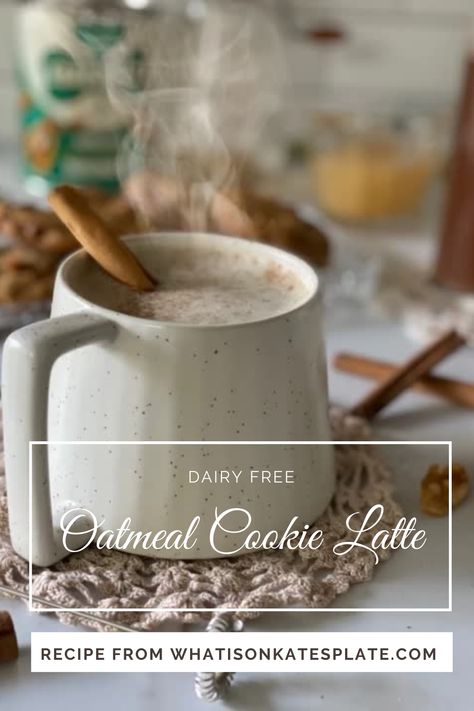 Oatmeal Cookie Chia Latte, Oatmeal Cookie Latte, Dairy Free Starbucks, Walnut Syrup, Coffee Camper, Homemade Oatmeal Cookies, Fall Beverages, Diy Oatmeal, Coffee Creamer Recipe