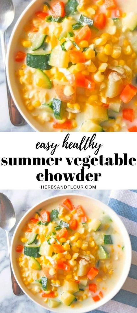 Vegetable Chowder, Summer Soup Recipes, Colorful Carrots, Summer Soup, Summer Vegetable, Soup And Sandwich, Easy Soups, Easy Soup Recipes, Healthy Soup Recipes