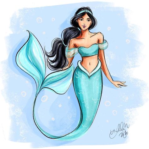 Holly Nichols on Instagram: “Princess crossover for #MerMay 🧜🏽‍♀️ visit my stories for a mini tutorial ❤️ #mermaid #mermaids #jasmine #ariel #princesses #disneyprincess…” Aladdin Art, Holly Nichols, Aladdin Characters, Disney Jasmine, Mini Tutorial, Mermaid Disney, Disney Aladdin, Bff Pictures, Ocean Art