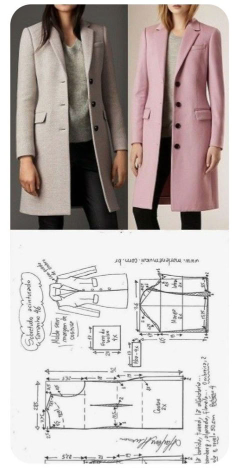 Blouse Pattern Free, Clothing Pattern Design, Blazer Pattern, Sewing Blouses, Coat Pattern Sewing, Sewing Clothes Women, Pattern Dress Women, Fashion Design Patterns, Fashion Sewing Tutorials