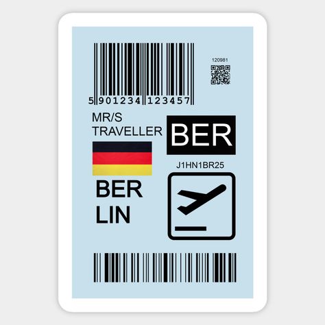 German Stickers, Germany Stickers, Travel Stickers Printable, Location Sticker, Berlin Germany Travel, Ticket Sticker, Custom Hard Hats, Stickers For Men, Custom Car Stickers