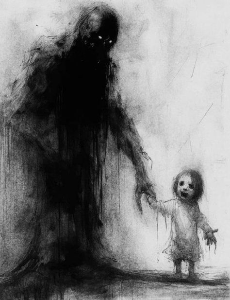 Abstract Creepy Art, Nightmare Art Horror Dark, Creepy Drawing Ideas Dark Art, Halloween Hay Bale, Hay Bale Art, Scary Drawings, Horror Drawing, Nightmares Art, Creepy Drawings