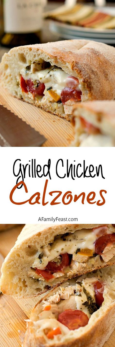 Grilled Chicken Calzones - A Family Feast® Chicken Calzone, Family Feast Recipes, Calzone Recipe, Pesto Chicken, Deep Dish, Pizza Dough, Wrap Sandwiches, Pizza Recipes, Grilled Chicken