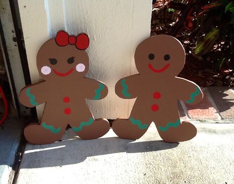 My sweet gingerbread boy and girl that I made Gingerbread Boy And Girl, Sweet Gingerbread, Xmas Deco, Boy Drawing, Gingerbread Girl, Christmas Decorations Diy Outdoor, Crafty Creations, Boy And Girl, Winter Decor