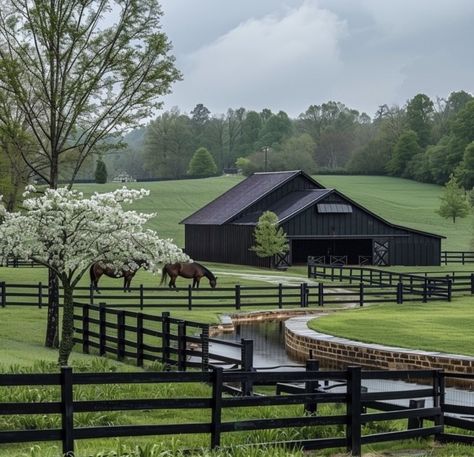 Creative Garden Decor, Black Houses, Dream Horse Barns, Homestead House, Farm Lifestyle, Dream Life House, Architecture Model House, Barn Design, Farm Design