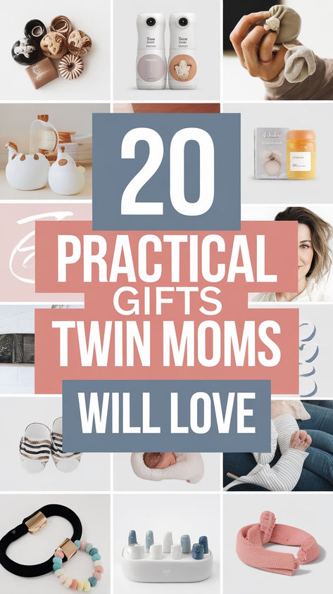 Skip the typical baby gifts and choose something truly helpful for the twin mom in your life! These practical and thoughtful presents are specially chosen to make raising twins easier and more enjoyable. From clever time-saving gadgets to luxurious self-care items, these gifts will bring joy to any twin mama's day! Must Haves For Twins Newborns, Best Gifts For New Moms, Twin Baby Shower Gift Ideas, Boy Gifts Ideas, Pregnancy Gift Baskets, Twin Baby Shower Gifts, Twin Baby Gifts, Raising Twins, Twins Gift