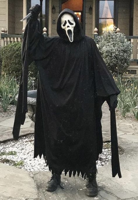 Ghostface Clothes, Ghostface Costume Guy, Ghost Face Costume Men, Ghostface Fantasia, Scream Cosplay, Ghostface Cosplay, Scream Halloween Costume, Scarie Movie, Ghostface Costume