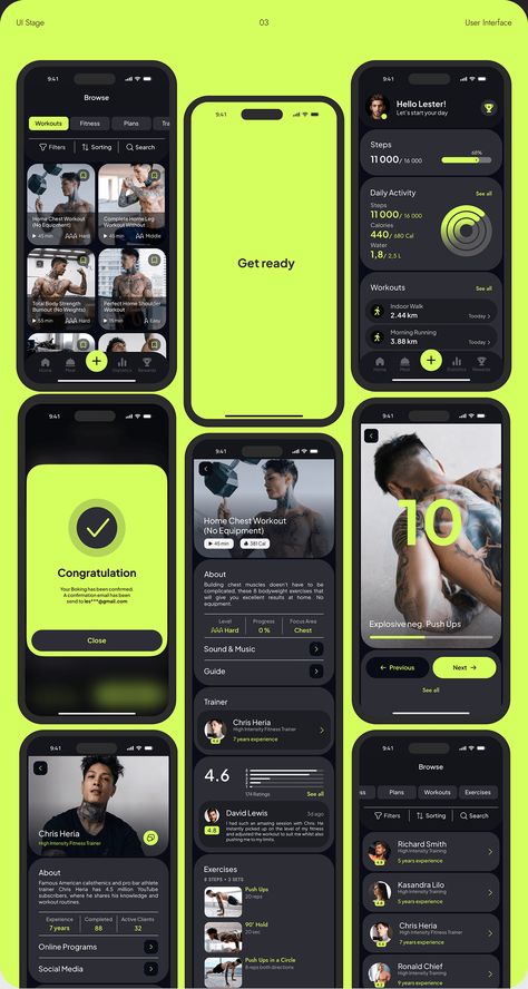 Apps Design Layout, Fitness App Ui Design, Fitness Apps Design, Application Ui Design, App Design Trends, Gym App, Ux Design Trends, Ui Ux 디자인, App Design Layout