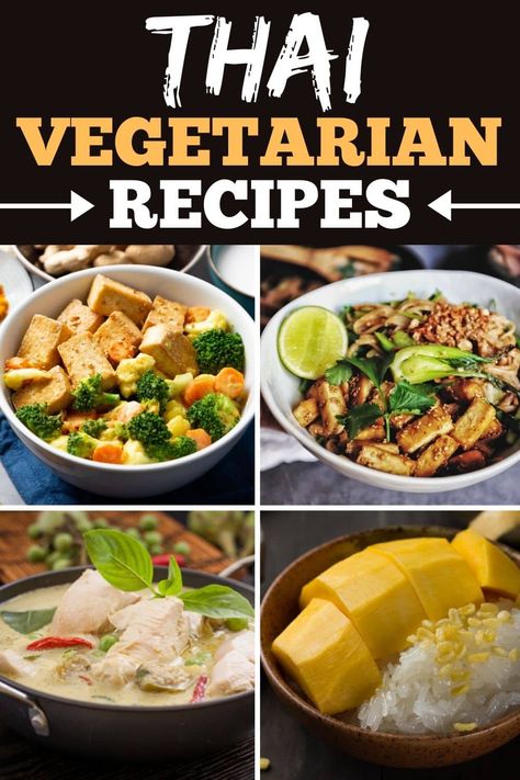 These authentic Thai vegetarian recipes are so good, even meat lovers can't resist. From stir-fries to salads to curries, this is vegetarian cuisine at its finest. Thai Recipes Vegetarian, Thai Food Vegetarian, Thai Vegetarian Recipes, Thai Cuisine Recipes, Thai Carrot Soup, Vegetarian Thai Recipes, Thai Menu, Vegetarian Thai, Zesty Salad