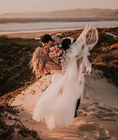 5,400 Likes, 35 Comments - Proposal~Wedding~Engagement (@she_saidyes) on Instagram: “⁣⠀ Together is the place to Be👰🏼✨💫🥰 Double tap if you love these photos as much as we do❤☺⠀ ⠀ 📸 by…” Engagement On Instagram, Bohemian Gown, Darling Clementine, Proposal Wedding, Couple In Love, Illusion Tulle, Santa Barbara Wedding, Wedding Day Inspiration, Sheer Skirt