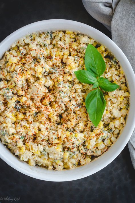 Corn And Poblano, Mexican Side Dish, Corn In The Oven, Mexican Side, Corn Side Dish, Roasted Poblano Peppers, Mexican Side Dishes, Mexican Street Corn Salad, Vegetarian Mexican