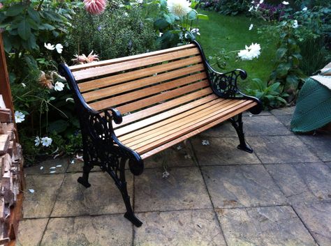 Park Bench Restoration, Redo Park Bench, Iron Outdoor Bench, Lutyens Bench, Rode Iron Outdoor Bench, Cast Iron Garden Bench, Cast Iron Bench, Antique Cast Iron Park Bench, Old Benches