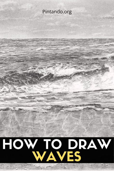 In this drawing tutorial, you will learn how to draw waves in a simple step-by-step guide. Drawing waves is not a difficult task to complete. By following our step-by-step guide, you can complete this task. Let's make your dream of how to draw waves come true. Drawing Waves Tutorial, Drawing Waves Ocean, Drawings Of Waves, Sea Waves Drawing, Drawing Waves, Draw Waves, Ocean Wave Drawing, Waves Sketch, Guide Drawing