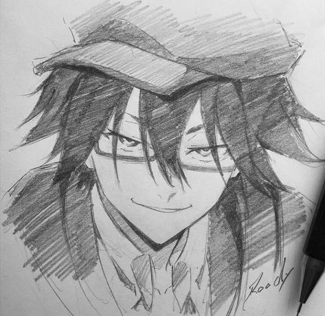 Ranpo Bungou Stray Dogs, Rampo Edogawa, Manga Sketch, Edogawa Ranpo, Dog Sketch, Easy Drawings Sketches, Cute Doodles Drawings, Anime Drawing, Mechanical Pencil