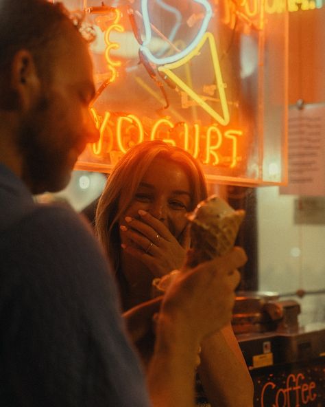 ice cream runs are sweeter with Tiffany & Brad 🍦✨🤍 . . . . . . . . 🏷️ cinematic photography, Florida photographer, southwest Florida photographer, couples photography, wedding photographer, documentary style photographer, central Florida photographer, PNW photographer, travel photographer, aesthetic couple, Pinterest couple, couples photoshoot #authenticlovemag #floridaphotographer #lifestylephotographer #cinematicphotographer #sarasotaphotographer #couplesphotography #777luckyfish #aesthe... Ice Cream Date Photoshoot, Candy Shop Photo Shoot, Travel Photographer Aesthetic, Diner Photoshoot, Pizza Couples, Date Photoshoot, Pinterest Couple, Fair Photoshoot, Marriage Photoshoot