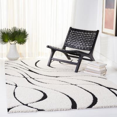 Abstract Waves, Chic Pattern, Black Area Rugs, Ivory Rug, Black Rug, Abstract Rug, Black Abstract, Area Rugs For Sale, Online Home Decor Stores