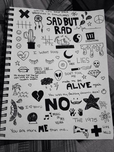 The 1975 Me, Notebook Doodles, Trippy Drawings, Hand Doodles, Doodle Pages, Meaningful Drawings, Grunge Art, Easy Doodles Drawings, Doodle Art Designs