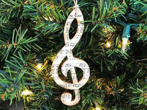 Sheet Music Ornaments, Music Christmas Ornaments, Christmas Tree Festival, All For Us, Music Tree, Sheet Music Crafts, Hymn Sheet Music, Music Christmas, Christmas Spectacular