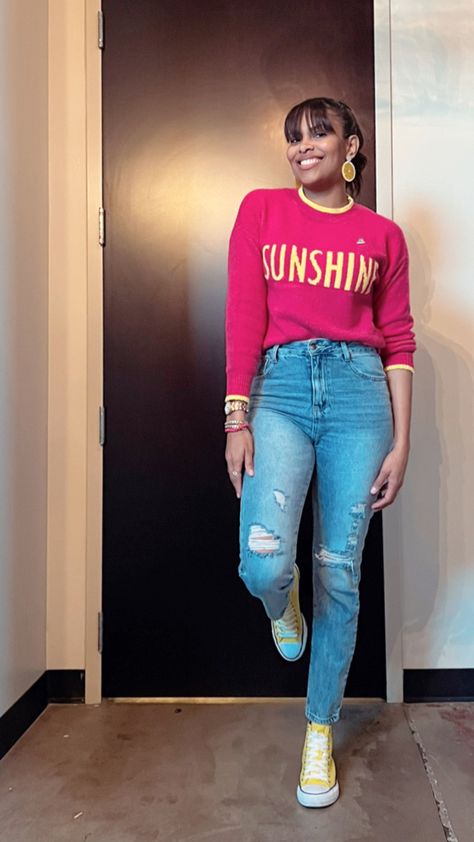 #converse #hightops #yellowconverse #hotpink #sunshine #lemonearrings Converse Hightops, Sunshine In My Pocket, Yellow Converse, Angela Simmons, Dress Yellow, Fall Looks, Yellow Dress, Green Dress, High Tops