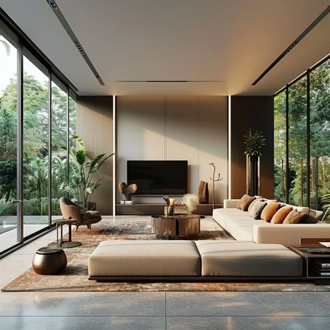 Minimalist Living Rooms, House Minimalist, Luxury Mansions Interior, Modern Tropical House, Home Hall Design, Interior Design Presentation, Modern Kitchen Interiors, Architecture Model House, Smart Home Design