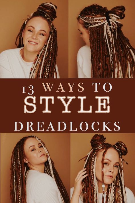 Long Partial Dreadlocks, White Women Dreads Hairstyles, How To Wear Dreads Up, Professional Dreadlock Hairstyles, Braids Dreads For Women, Half Head Synthetic Dreads, Hairstyle With Dreadlocks, Braid Dreads For Women, Boho Synthetic Dreads