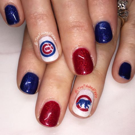 Chicago Cubs Nails Designs, Chicago Cubs Nails, Cubs Nails, Trendy Nail, Trendy Nail Art, Nail Studio, Nails Designs, Chicago Cubs, Trendy Nails