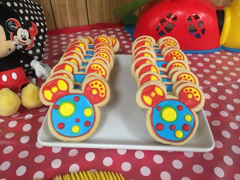 O Toodles!!! Sugar cookies by Elisa Sparks Mickey Mouse Clubhouse Birthday Party Mickey Party Desserts, Mickey Mouse Birthday Pictures, Girly Mickey Mouse Clubhouse Party, Mickey Mouse Clubhouse Desserts, Mickey Mouse Clubhouse Treats, Two Year Old Mickey Mouse Birthday Party, Mickey Mouse Club House 1st Birthday, Mickey Mouse Clubhouse Cupcakes, Oh Toodles Birthday Boys