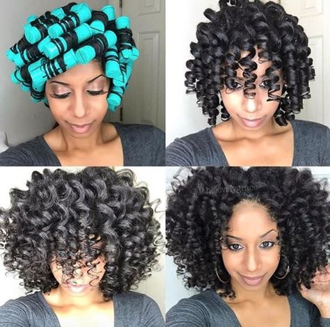 Gorgeous curls @thelovelygrace - https://blackhairinformation.com/uncategorized/gorgeous-curls-thelovelygrace/ Perm Rods Short Hair, Roller Set Styles, Hair Roller Set, Roller Set Hairstyles, Cabello Afro Natural, Perm Rod Set, Hair Roller, Perm Rods, Beautiful Curls