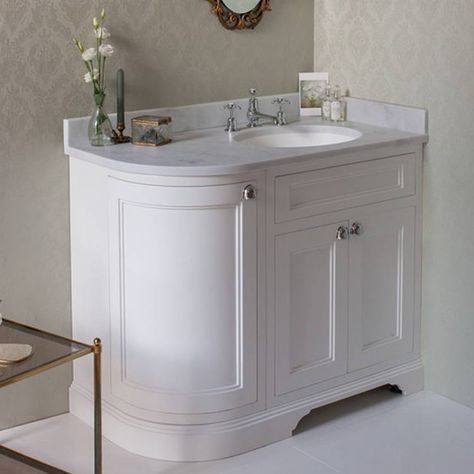 Burlington Matt White 1000mm Curved Vanity Unit With Doors, Worktop & Basin - Right Hand Bathroom Vanity Units Uk, Curved Worktop, Minerva Worktop, Curved Vanity, Cheap Bathroom Vanities, Burlington Bathroom, Corner Bathroom Vanity, Corner Vanity Unit, Bowl Basin