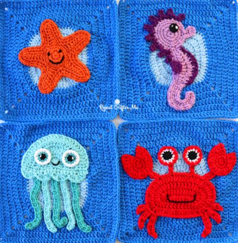 Crocheted Crab Patterns, Crab Pattern Design, Crochet Ocean Blanket, Under The Sea Crochet, Ocean Blanket, Crochet Crab, Cutest Crochet, Crochet Toys Free Patterns, Red Crab