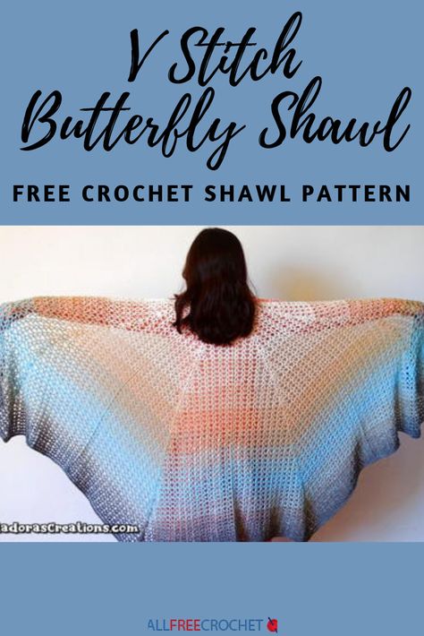 Butterfly Shawl, Stitch Butterfly, Spring Crochet, Crochet Shawl Pattern, Crochet Collection, Crochet Shawl Pattern Free, Crochet Shawls And Wraps, Yarn Cake, All Free Crochet