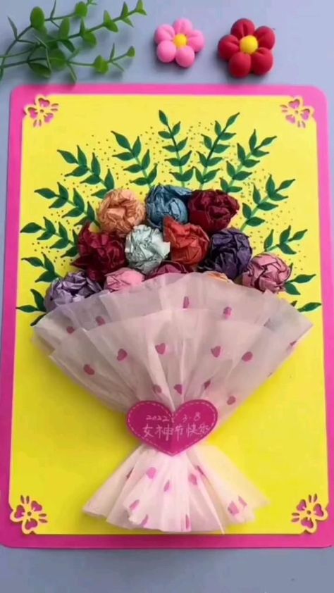 Kraf Kertas, Hand Crafts For Kids, Seni Dan Kraf, Handmade Paper Crafts, Diy Paper Crafts Decoration, Paper Flowers Craft, Diy Crafts Paper Flowers, Diy Crafts For Kids Easy, Flower Diy Crafts