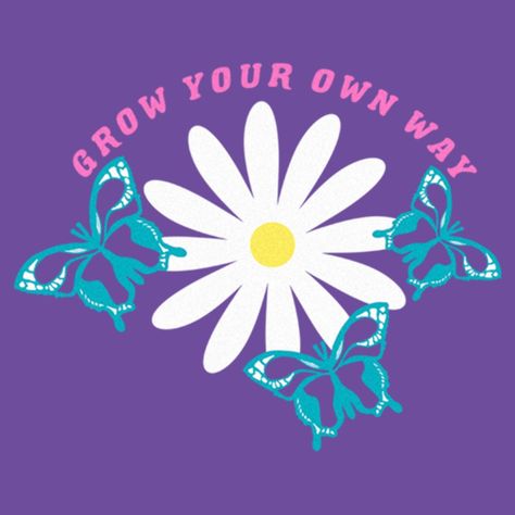 If you're looking for the hottest new trends, you're in the right place! Take your everyday style to the next level with this lovely new Juniors' Grow Your Own Way T-shirt from Lost Gods! This tee features a daisy with butterflies and the text: "Grow Your Own Way," across the front. Make everything from workouts to running errands, or even just lounging around the house a little extra chic! There’s no end to the awesomeness you’ll find when you shop apparel by Lost Gods Collective. Sleeve Packaging, Tank Design, Graphic Tee Design, Grow Your Own, Crop Tshirt, Graphic Tees Women, New Girl, Racerback Tank Top, Tee Design