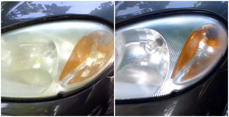 Foggy, faded, or dingy headlights? Return your car headlights to their former glory with this simple household item. You won't believe how easy it is! Foggy Car, Headlight Restoration Diy, Foggy Headlights, How To Clean Headlights, Headlight Restoration, Car Hacks, Car Headlights, Car Maintenance, Repair And Maintenance