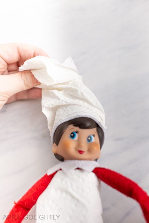 Elf on the Shelf hair towel Elf On The Shelf Accessories, Shelf Accessories, Elf Hair, Traditions To Start, Diy Towels, Christmas Tradition, Towel Wrap, Hair Towel, An Elf