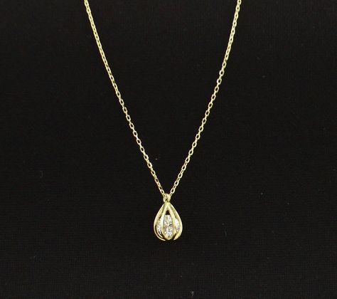 Cage Diamond Necklace in 14k Real Gold , Cz Diamond İn Drop Shape Cage Pendant , Teardrop Necklace With Gemstone you want Wedding White Gold, Cage Necklace, Pendant Ideas, Caged Necklace, Teardrop Necklace, Ball Pendant, Pin Jewelry, Lovely Jewellery, Cz Diamond