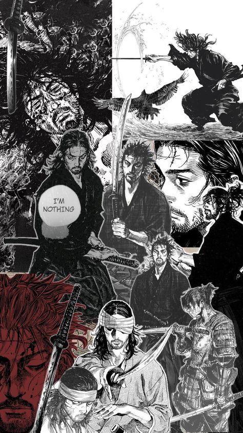 #musashimiyamoto #musashi #manga #anime Anime Collage Aesthetic, Collage Wallpaper Anime, Black Manga Wallpaper, Miyamoto Musashi Wallpaper, Vagabond Artwork, Dark Manga Wallpaper, Vagabond Manga Wallpaper, Miyamoto Musashi Wallpapers, Musashi Miyamoto Wallpapers