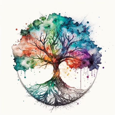 Premium AI Image | Watercolor style tree of life mythological sacred tree spiritual life concept Generative AI Sacred Tree, Wood Art Projects, Tree Of Life Tattoo, Watercolor Tree, Tree Tattoo, Meaning Of Life, Spiritual Life, Life Tattoos, Tree Of Life