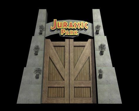 Diy Jurassic Park, Jurassic Park Entrance, Imprimibles Jurassic Park, Jurassic Party Ideas, Jurassic Park Gate, Trunk Or Treat Halloween, Dinosaur Birthday Party Food, Jurassic Park Jeep, Jurassic Park Birthday Party