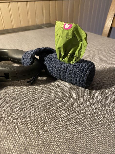 Potty Bag Holder Poop Bag Holder Diy, Dog Poop Bag Holder Diy, Crochet Pet Patterns, Crochet Poop, Dog Bag Holder, Dog Poo Bag Holder, Bag Holder Pattern, Crochet Hook Holder, Crochet Water Bottle Holder