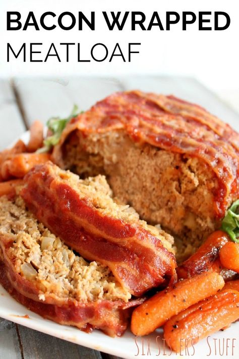 Bacon Wrapped Meatoaf | Six Sisters' Stuff Bacon Wrapped Turkey, Hunting Food, Ground Turkey Meatloaf, Comfort Eating, Bacon Wrapped Meatloaf, Fall Dinners, Six Sisters Stuff, Six Sisters, Turkey Meatloaf