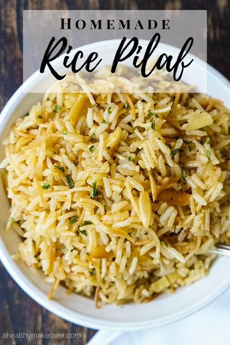 Gf Rice Pilaf, Chicken And Rice Pilaf Recipes, Rice Pot Recipes, Rice Pilaf Recipe Easy, Homemade Rice Pilaf, Rice Recipes Side, Easy Rice Pilaf, Rice Sides, Delish Dinners