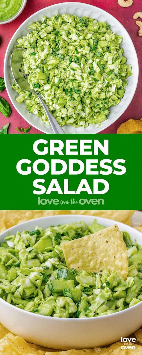 Cpk Salad Recipes, Viral Green Goddess Salad 12 Tomatoes, Chopped Green Salad, Green Chopped Salad, Viral Green Goddess Salad, Green Goddess Seasoning Recipes, Green Godesses Salad Recipe, Green Goodness Salad, Green Goddess Wrap