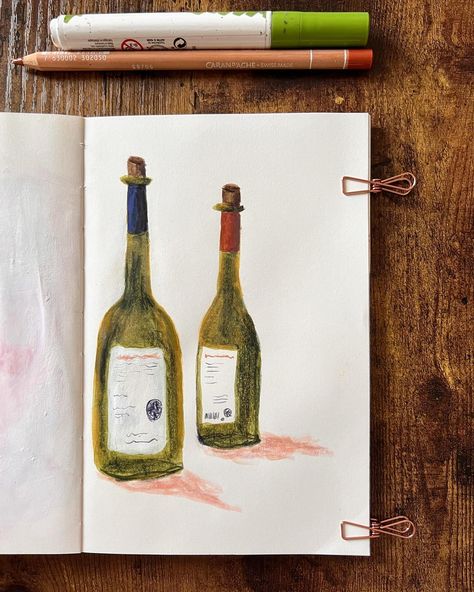 Has somebody said wine 🍾🍷 . . . #draweverydayinjanuary2024 #sketchaday #sketchdaily #sketchbooking #bottleillustration Wine Drawing, Wine Journal, Sketch A Day, Sketch Book, Wine, On Instagram, Quick Saves, Instagram