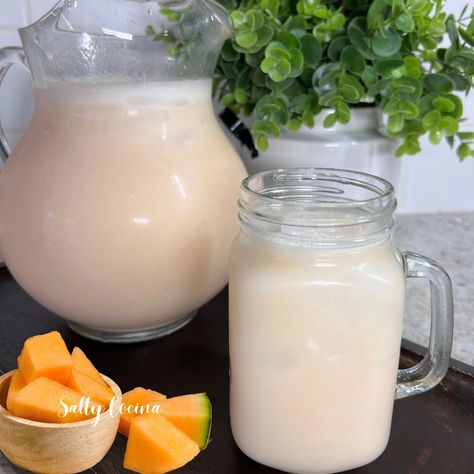 Creamy Cantaloupe Agua Fresca - Dairy Free Auga Fresca, Cantaloupe Agua Fresca Recipe, Traditional Mexican Food Recipes, Cantaloupe Drink, Cantaloupe Recipes, Agua Fresca Recipe, Yummy Summer Drinks, Traditional Mexican Food, Agua Fresca